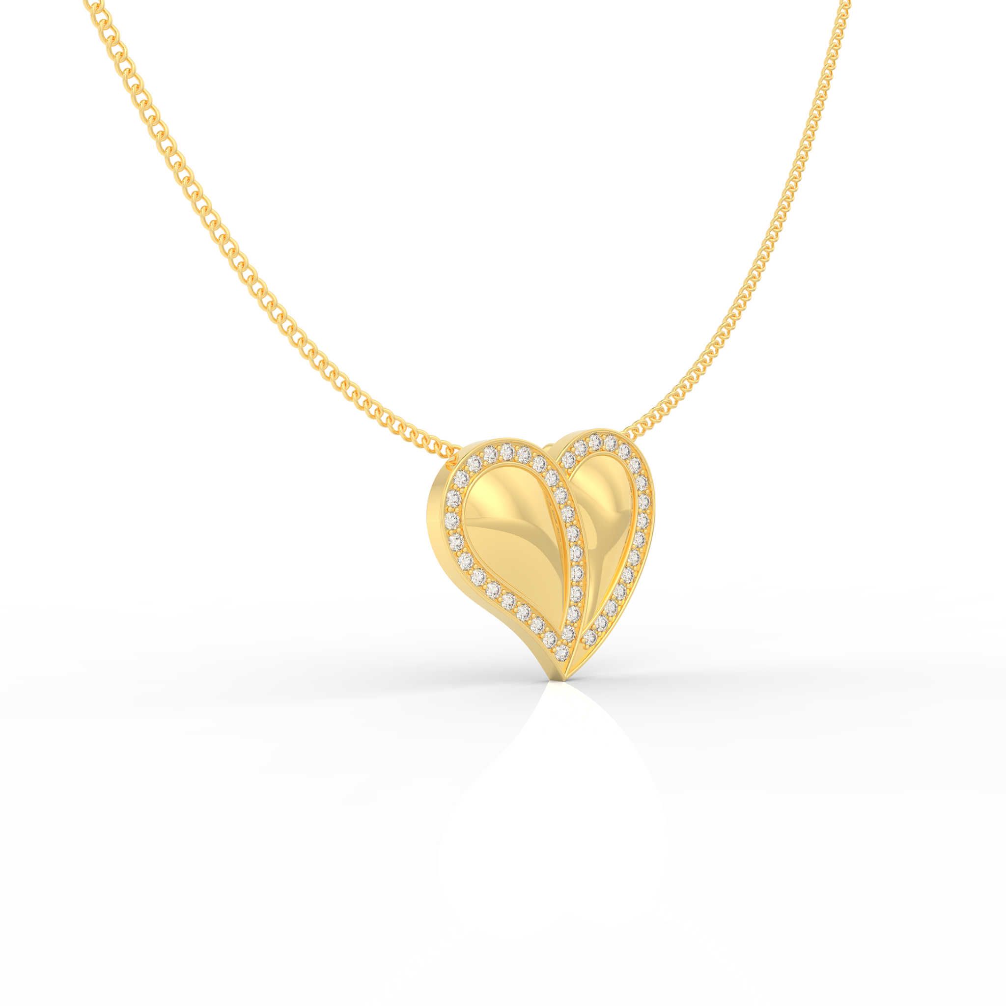 Cute Heart Shaped Pendant With Chain- Hallmarked 925 Sterling Silver